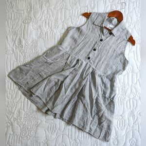 Flax striped casual 100% linen dress